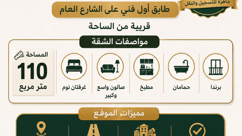 شقة للبيع للجادين فقط