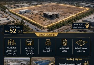 🏭 فرصة استثمارية مميزة في المنطقة الصناعية – حمص للبيع أرض